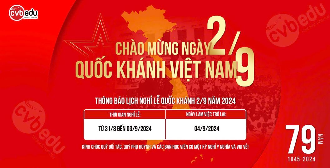 THÔNG BÁO LỊCH NGHỈ LỄ QUỐC KHÁNH 2/9