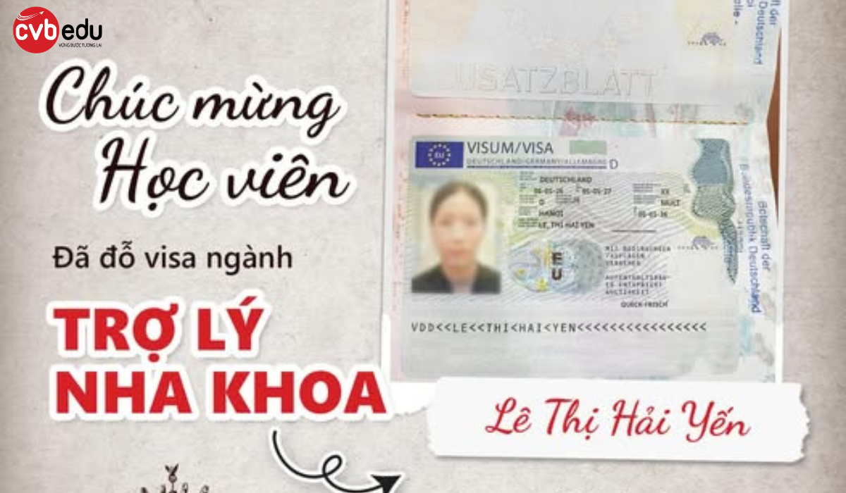 ĐỖ VISA DU HỌC NGHỀ ĐỨC NGÀNH TRỢ LÝ NHA KHOA: CÂU CHUYỆN CỦA LÊ THỊ HẢI YẾN