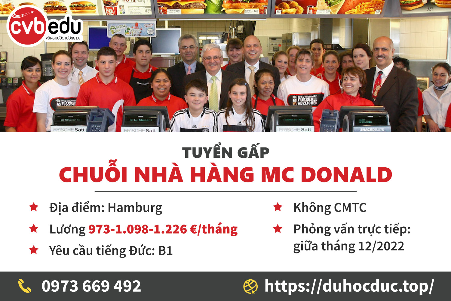 [Tuyển gấp] Tuyển nhân viên cho chuỗi nhà hàng McDonald