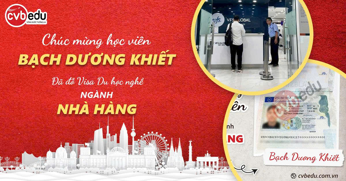 Chúc Mừng Bạch Dương Khiết Chính Thức Đỗ Visa Du Học Nghề Đức Ngành Nhà Hàng