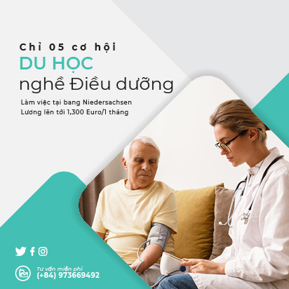 Niedersachsen tuyển 05 điều dưỡng lương lên tới 1300 Euro