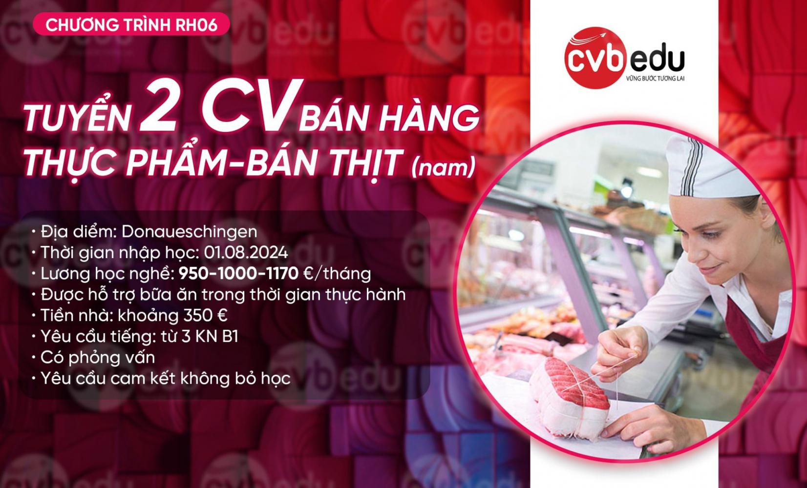 [RH 06] Tuyển 2 Nhân viên Bán hàng thực phẩm (nam)